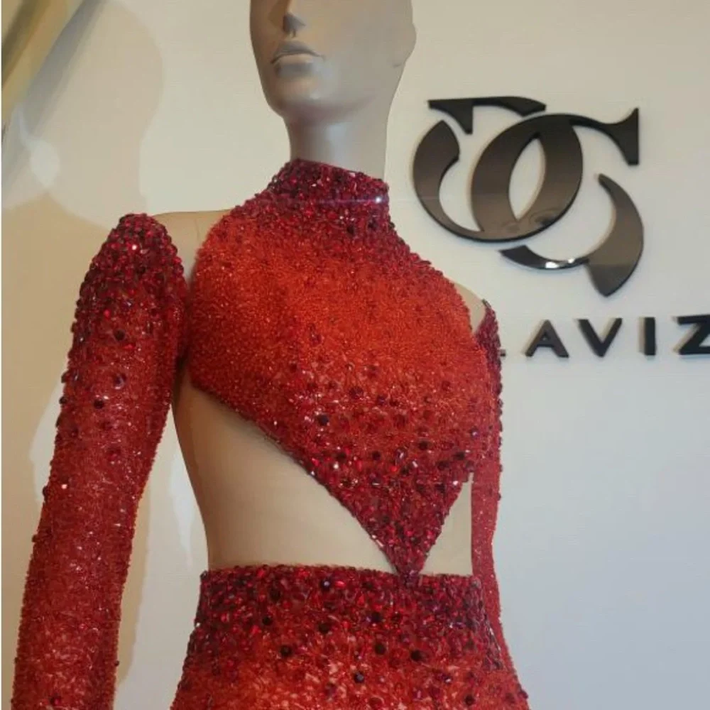 Dhey Galaviz sheer pageant cocktail dress custom made - Picture 3 of 8